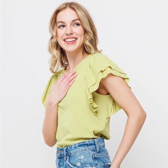 NWT Double Ruffle Knit Top - Picture 3 of 3